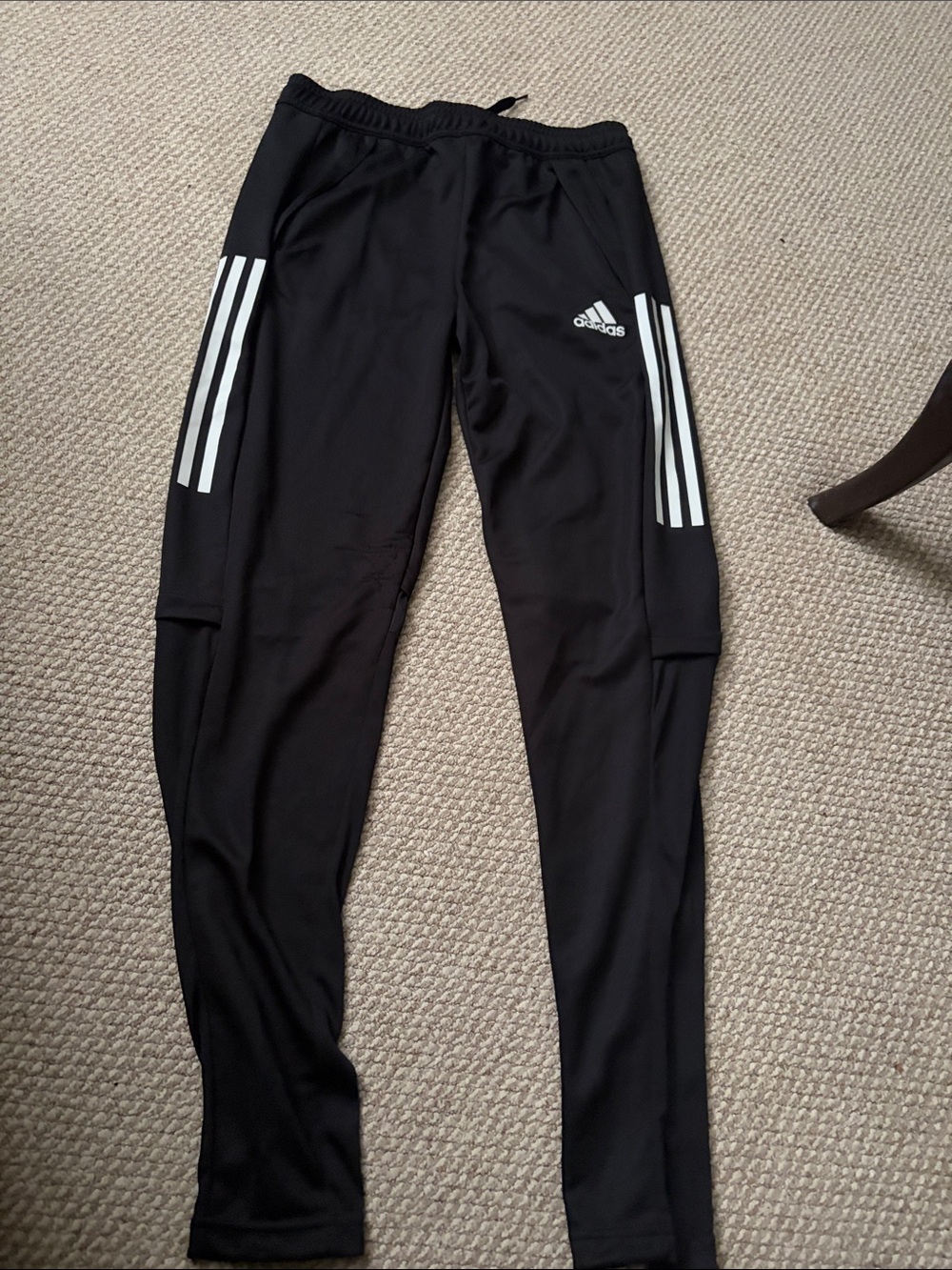 adidas Black Track Joggers with White 3-Stripes